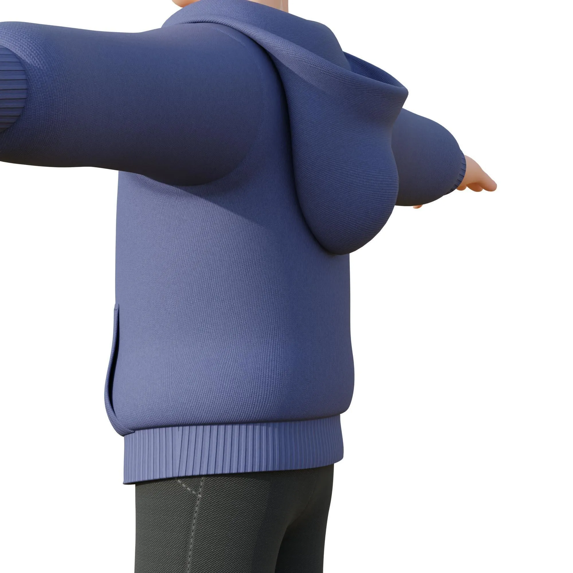 Cartoon Man Illustration 3D model additional view